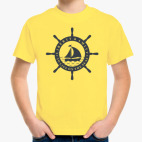 Детская классическая футболка Море, штурвал. Liberty and mit