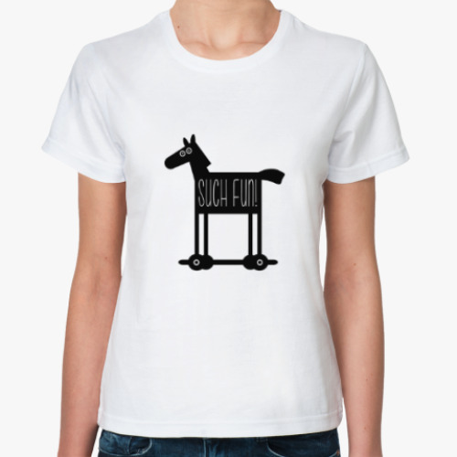 Классическая футболка с принтом 'Лошадка'