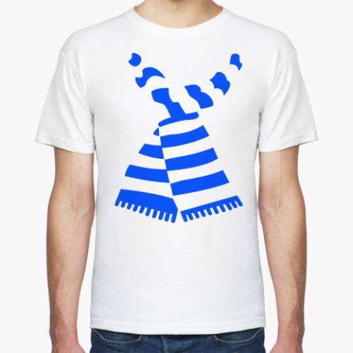 Футболка с принтом Шарф синий