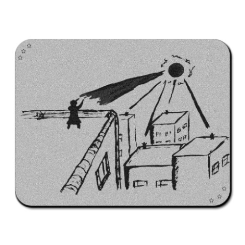 Коврик для мыши с принтом Город с мал.детьми