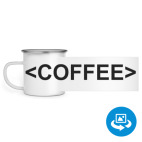 Кружка металлическая белая (круговая запечатка)