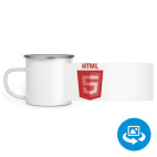 Кружка металлическая белая (круговая запечатка)