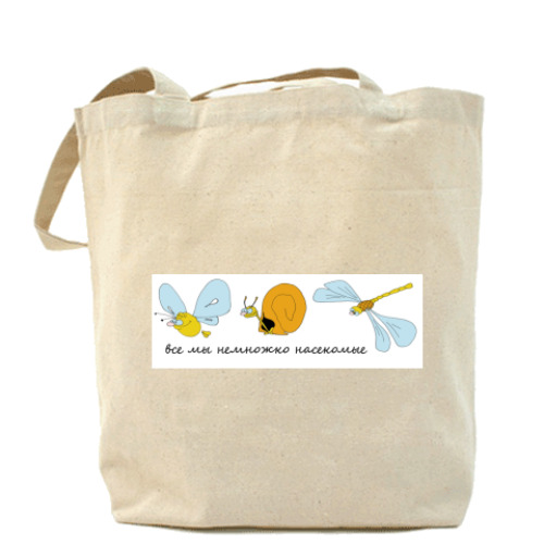 Сумка шоппер с принтом Насекомые