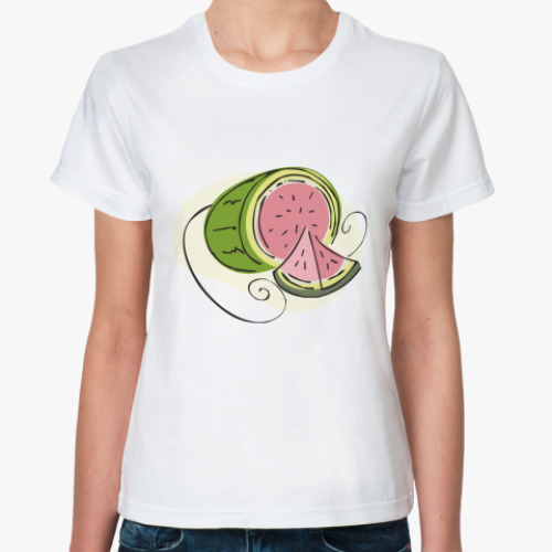 Классическая футболка с принтом Арбузная жизнь