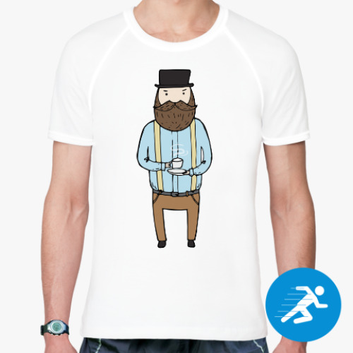 Спортивная футболка Джентльмен с чашечкой чая