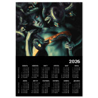 Календарь A3 2026, черный Год змеи