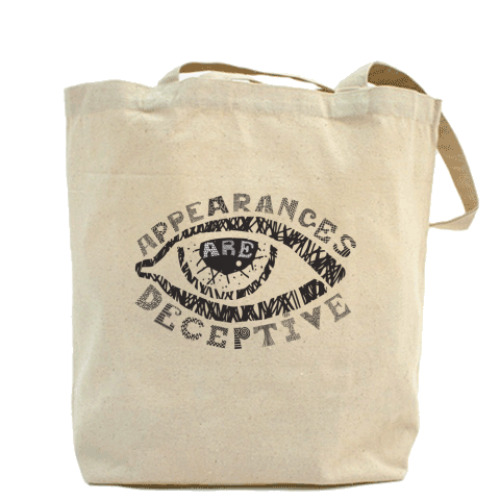 Сумка шоппер с принтом  'Внешность обманчива'