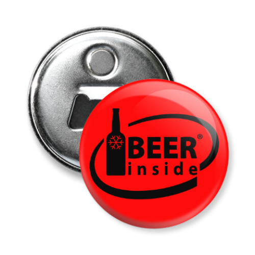 Магнит-открывашка с принтом BEER INSIDE