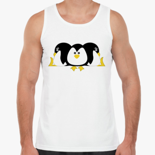 Майка с принтом Три пингвина