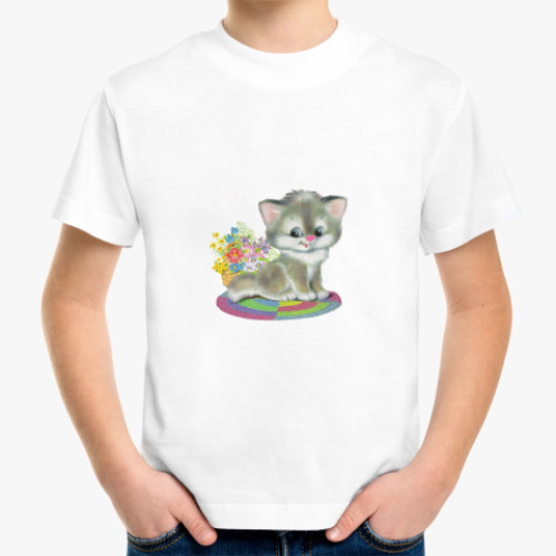 Детская футболка котенок