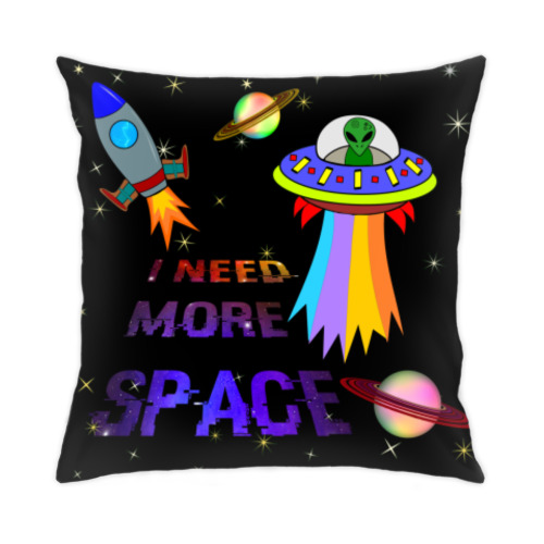 Подушка с принтом I need more space