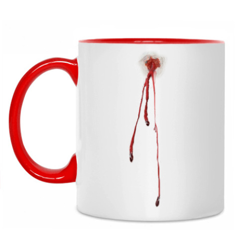 Кружка с принтом Простреленная навылет