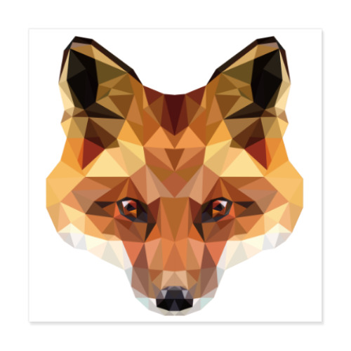 Виниловые наклейки Low Poly Fox (Лиса)