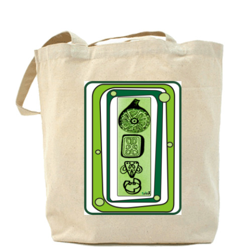 Сумка шоппер с принтом 'ЗЕЛЕНО'