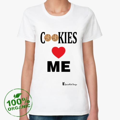 Женская футболка из органик-хлопка Cookies love me