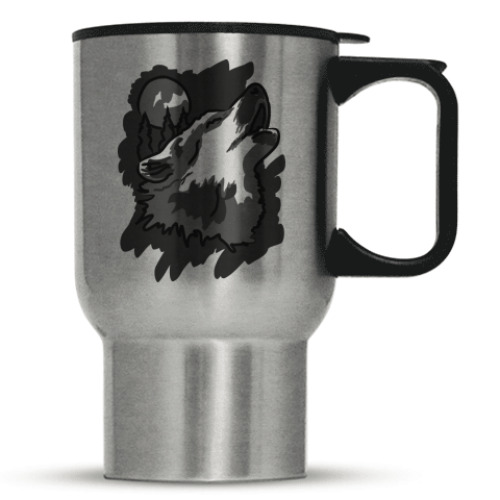 Кружка-термос с принтом Волк