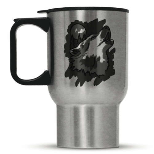 Кружка-термос с принтом Волк