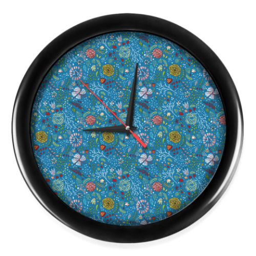 Настенные часы Часы с цветочным принтом