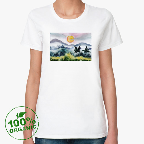 Женская футболка из органик-хлопка Южные пальмы