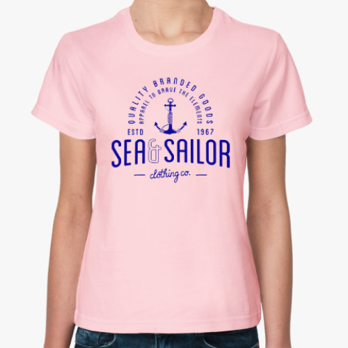 Женская футболка Sea and sailor, якорь