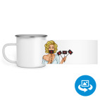 Кружка металлическая белая (круговая запечатка)