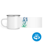 Кружка металлическая белая (круговая запечатка)