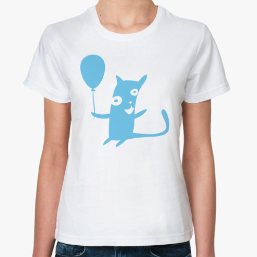 Классическая футболка кот, серия blue animals