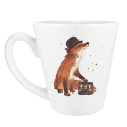 Чашка Латте Aquarelle Busy Fox