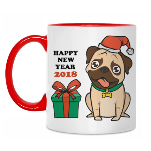 Кружка Новогодняя 2018 Год собаки