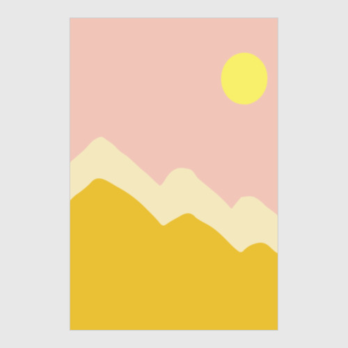 Постер с принтом абстрактный пейзаж. горы