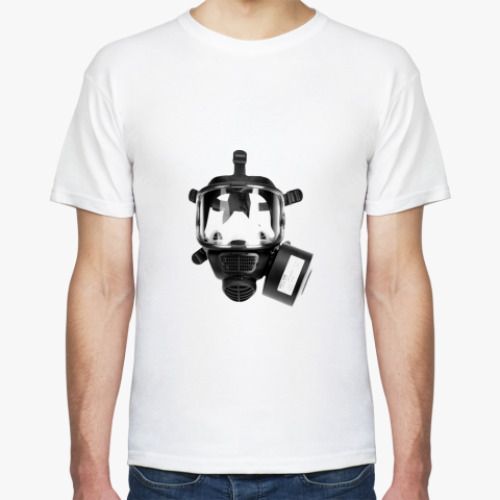 Футболка с принтом противогаз