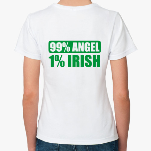 Классическая футболка с принтом Irish Angel