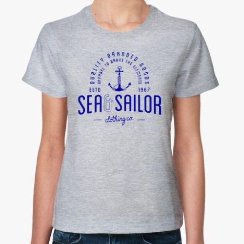 Женская футболка Sea and sailor, якорь