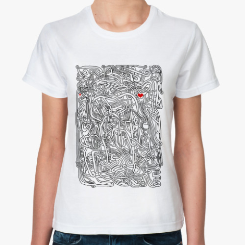 Классическая футболка с принтом Лабиринт