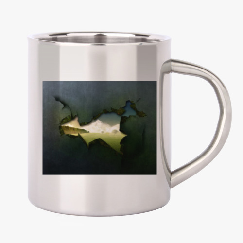 Кружка металлическая с принтом Закрывайте  за собой чакры!