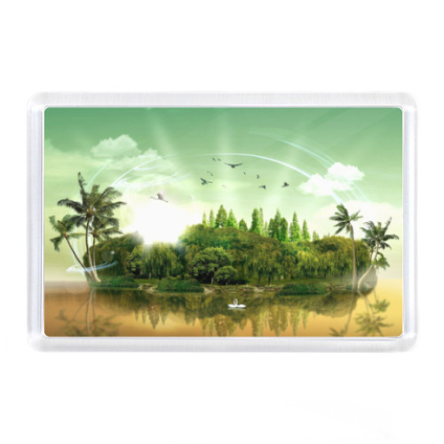 Магнит с принтом Море, солнце, пляж