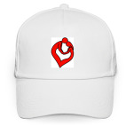 Кепка / бейсболка, белая (печать) пара сердце