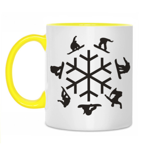 Кружка с принтом snowboard