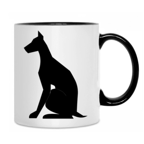 Кружка с принтом Черный дог