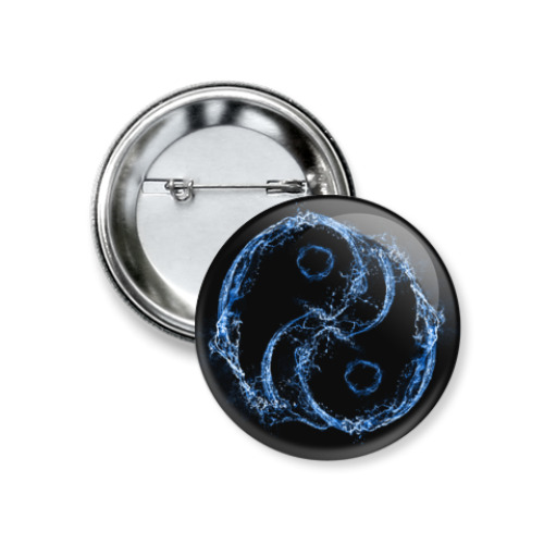 Значок 37мм с принтом Инь Янь
