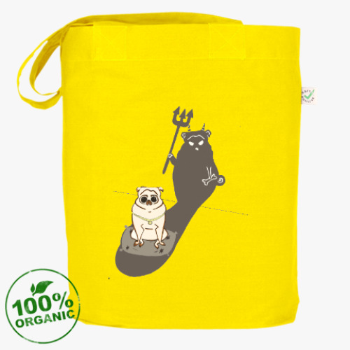 Сумка шоппер с принтом Мопс