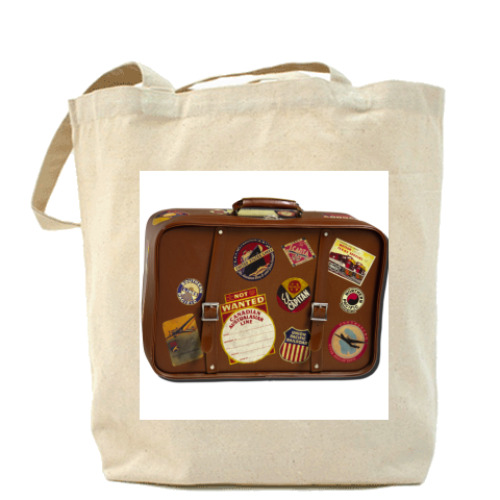 Сумка шоппер с принтом Чемодан