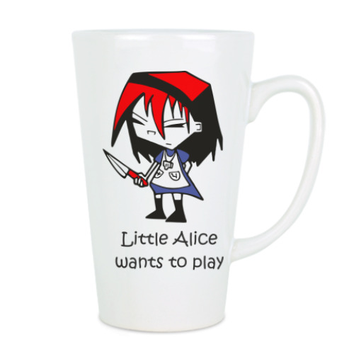 Чашка Латте с принтом Alice
