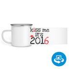 Кружка металлическая белая (круговая запечатка)