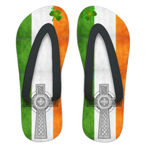 Шлепанцы (сланцы) с принтом Ирландия
