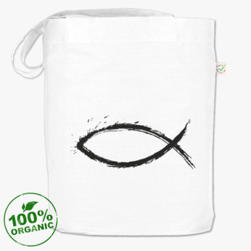 Сумка шоппер с принтом христианская рыбка