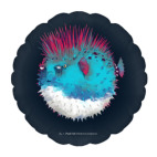 Подушка &quot;круг&quot;, 35x35 см Брутальная рыба панк Punk fish