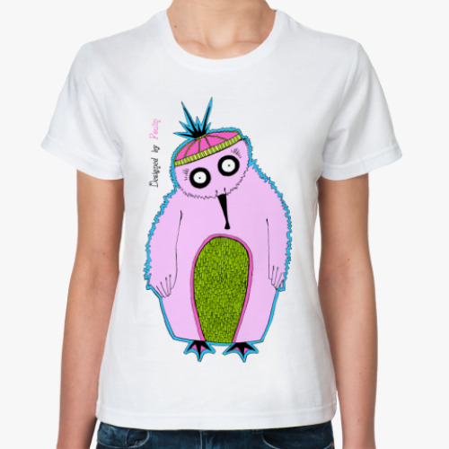 Классическая футболка с принтом 'Пингвин'