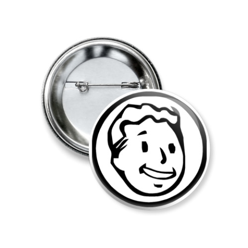 Значок 37мм с принтом Vault Boy