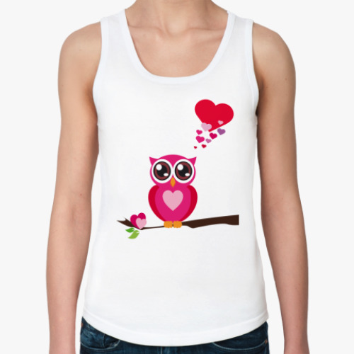 Женская майка Сова-Валентинка